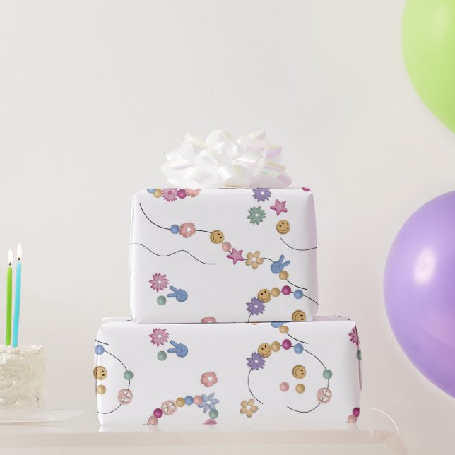 Friendship Bracelet Girl Jewelry Pattern Wrapping Paper (Party Gifts)