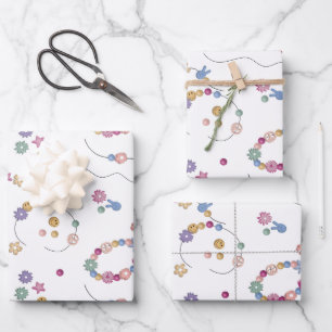 Friendship Bracelet Girl Jewelry Pattern Wrapping Paper Sheets