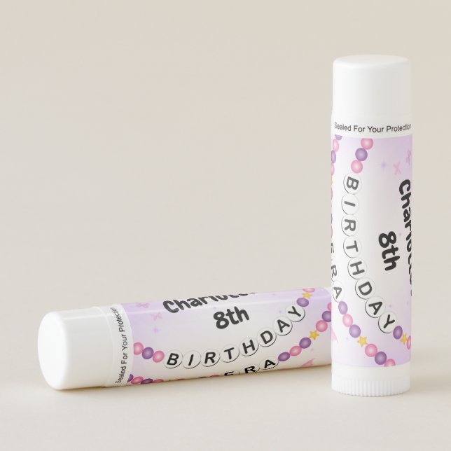 Friendship Bracelet Girl's Birthday Era Lip Balm (Front)
