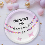 Friendship Bracelet Girls Birthday Era Party Paper Plates<br><div class="desc">A cute girls birthday party plate features friendship bracelets that spell out BIRTHDAY ERA. Personalized with the birthday girls name.</div>