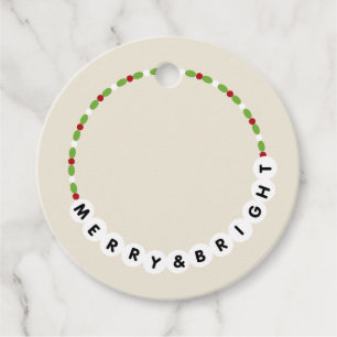 Friendship Bracelet Merry and Bright Christmas Favor Tags