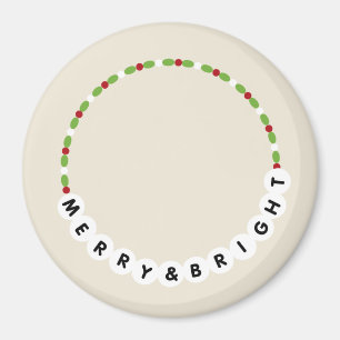 Friendship Bracelet Merry and Bright Christmas Magnet