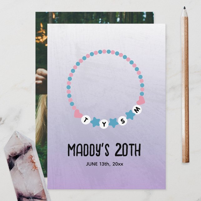 Friendship Bracelet TYSM Birthday Thank You Purple Card (Creator Uploaded)