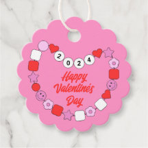 Friendship Bracelet Valentine Favor Tag Bejeweled