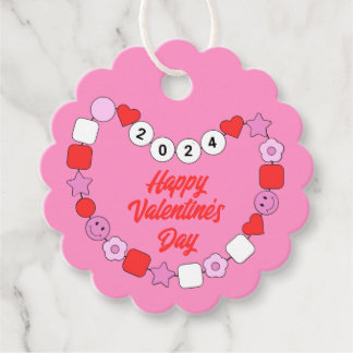 Friendship Bracelet Valentine Favor Tag Bejeweled 