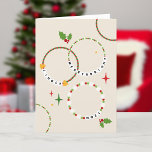 Friendship Bracelets Christmas Party Holiday Card<br><div class="desc">Illustration of three beaded friendship bracelets with "JINGLE",  "NOEL",  and "MERRY&BRIGHT"</div>