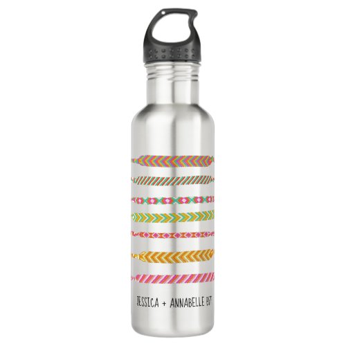 Friendship Bracelets Graphic Personalized Stainless Steel Water Bottle
