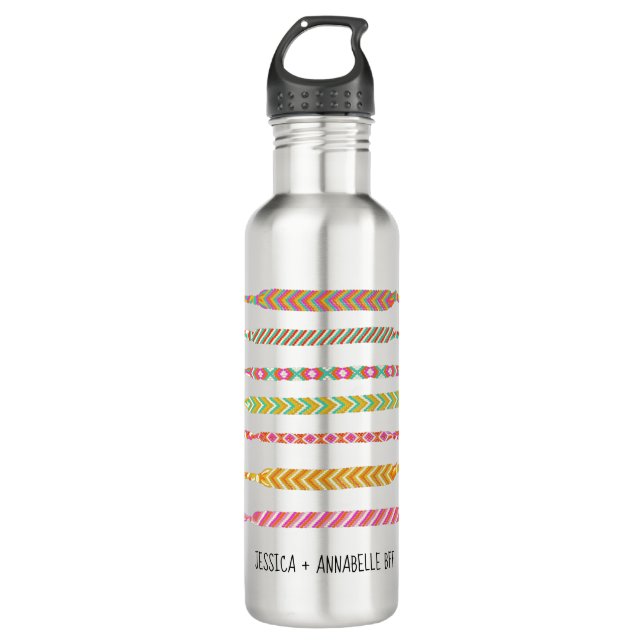 Friendship Bracelets Graphic Personalized Stainless Steel Water Bottle (Front)
