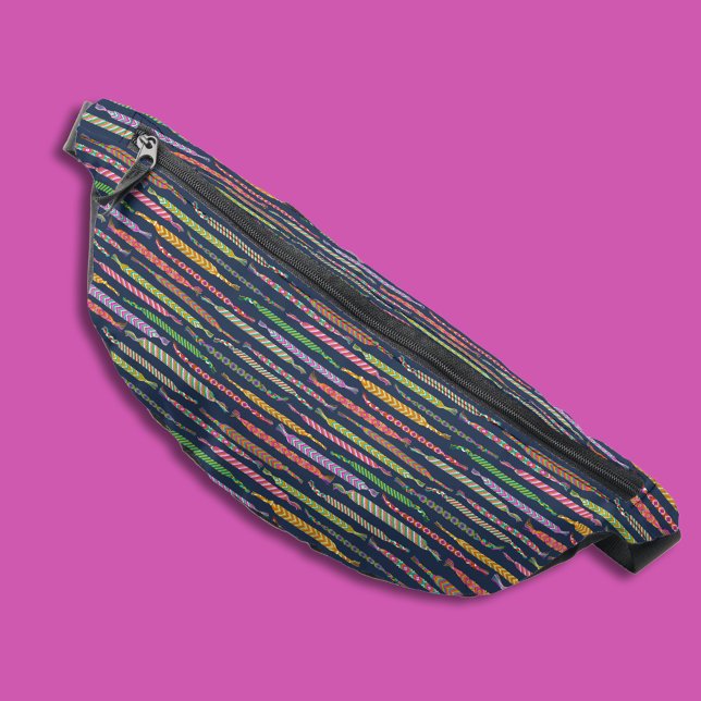 Friendship Bracelets Pattern on Navy Blue Fanny Pack (Creator Uploaded)