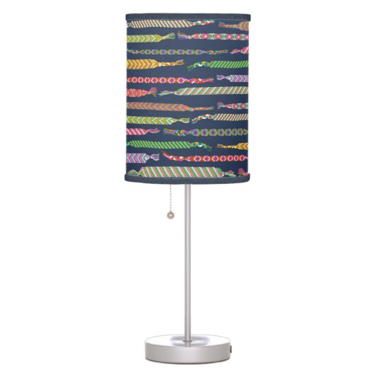 Friendship Bracelets Pattern on Navy Blue Table Lamp (Right)