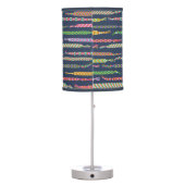 Friendship Bracelets Pattern on Navy Blue Table Lamp (Back)
