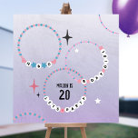 Friendship Bracelets Purple Birthday Foam Board<br><div class="desc">Illustration of a beaded friendship bracelet with "let's party",  "HBD",  and "Bday Girl" text over distressed purple gradient background.  Personalize the text at center.</div>