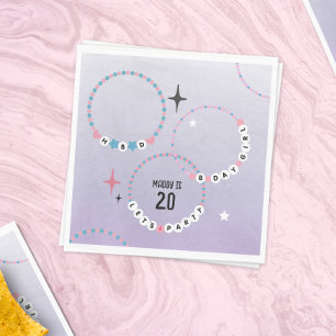 Friendship Bracelets Purple Birthday Napkins