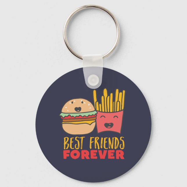 Friendship Burger and Fries Best Friends Forever Keychain (Front)