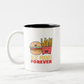Friendship Burger and Fries Best Friends Forever Two-Tone Coffee Mug (Left)