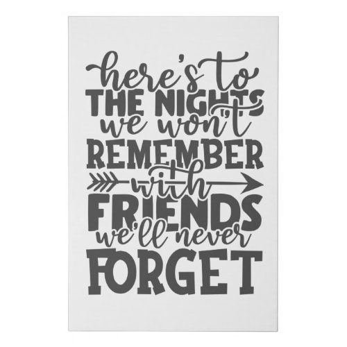 Friendship Camping Adventure Quote Typographic Faux Canvas Print