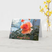 Friendship card with coral rose. (Yellow Flower)