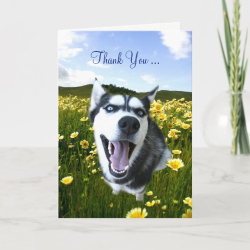 Friendship Card with Cute Smiling Husky