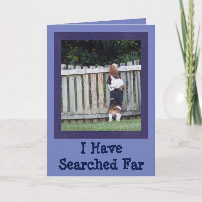Friendship Card with Searching Basset Hound (Front)