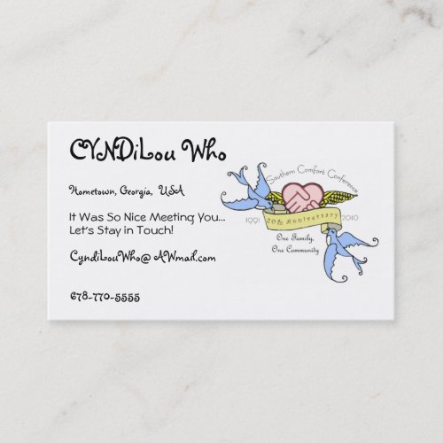 Friendship Cards SCC Anniversary Design Business Cards