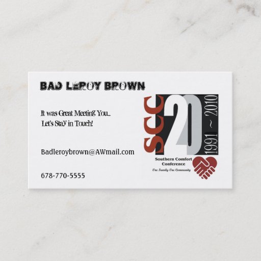Customizable Friendship Cards SCC Anniversary Logo Business Card