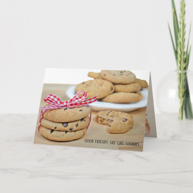 friendship chocolate chip cookies with bow card (Front)