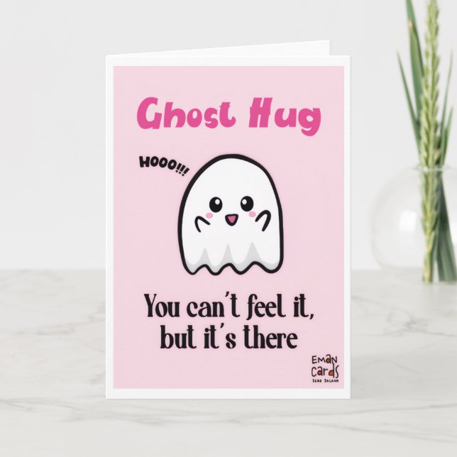 Friendship - Cute Ghost Hug Card (Front)