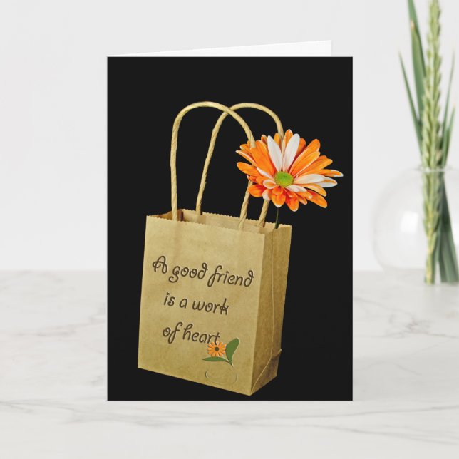 Friendship Daisy in Paper Bag Card (Front)