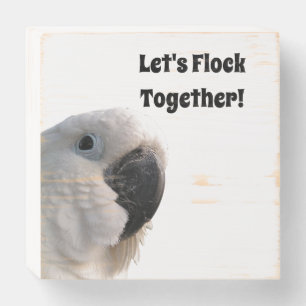 Friendship Day Cockatoo Flock Together Funny Photo Wooden Box Sign