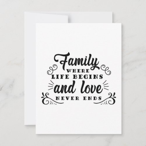 Friendship day family life begins thank you card