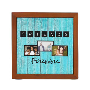 Friendship day personalized template photo collage desk organizer