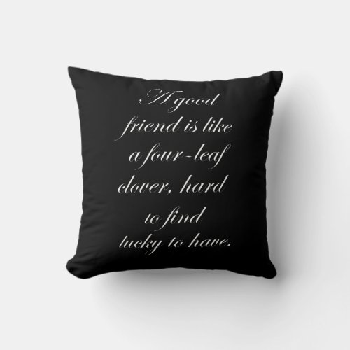 friendship day quotes throw pillow