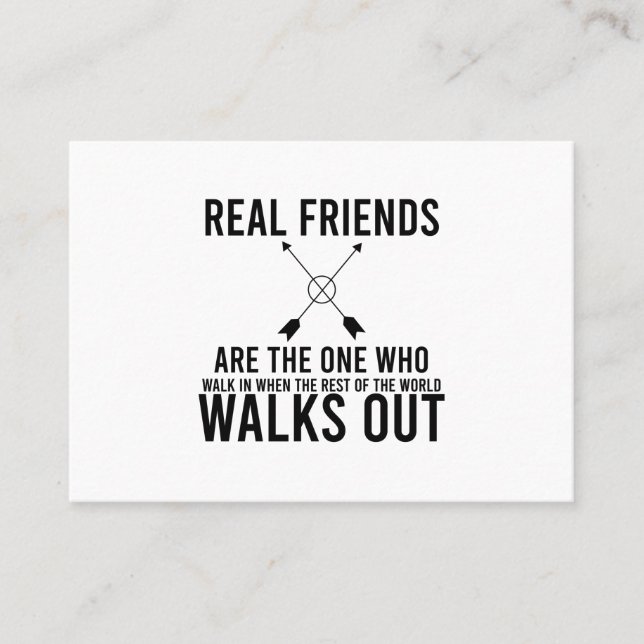 Friendship day real friends business card (Front)