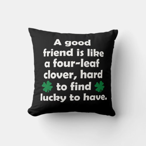 friendship day sayings throw pillow