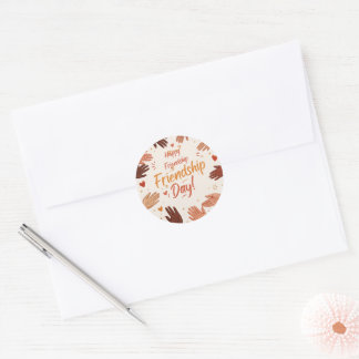 Friendship day special classic round sticker