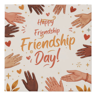 Friendship day special faux canvas print