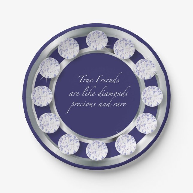 Friendship Diamonds Paper Plates (Front)