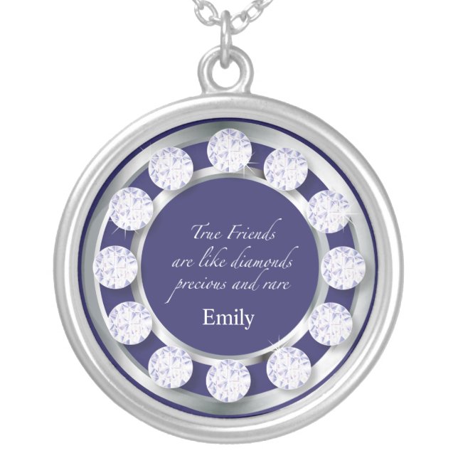 Friendship Diamonds Silver Plated Necklace (Front)