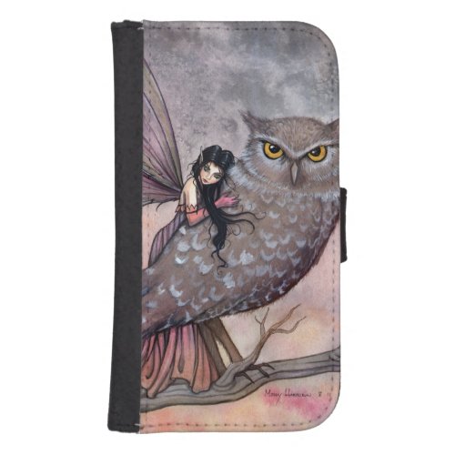 Friendship Fairy and Owl Autumn Fairy Fantasy Art Phone Wallet