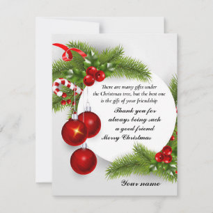 “Friendship” Flat Holiday Greeting Card