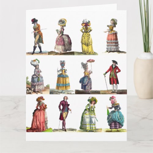 Friendship French Fashion Regency Marie Antoinette Card