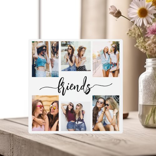 Friendship Friends 6 Photo Collage Keepsake Gift Plaque