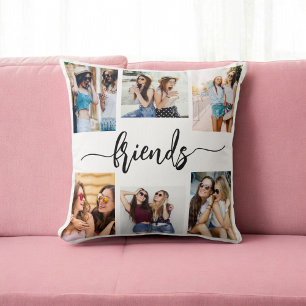 Friendship Friends 6 Photo Collage Keepsake Gift Throw Pillow
