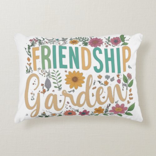 friendship Garden print  Accent Pillow