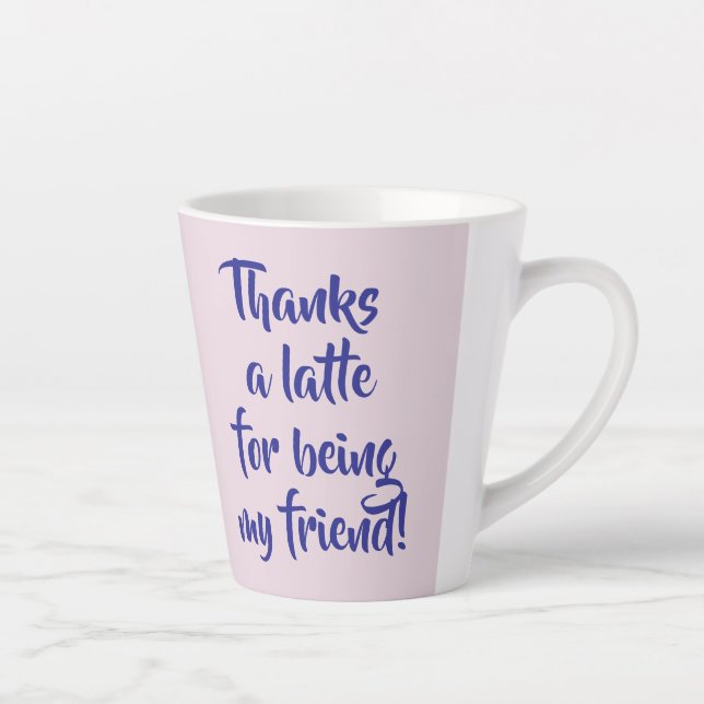 Friendship Gift, Colorful Hearts, Customizable  Latte Mug (Right)