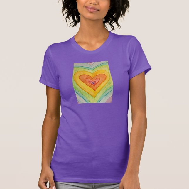 Friendship Hearts Rainbow Love Custom Art T-Shirts (Front)