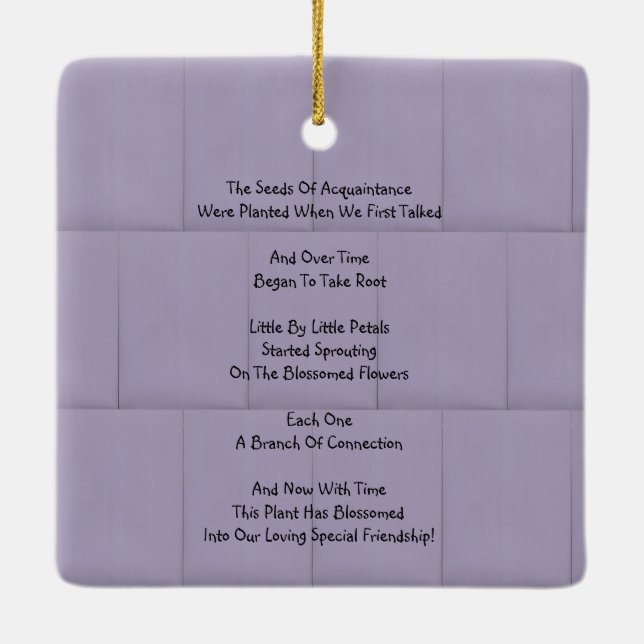 Friendship In Bloom  Ceramic Ornament (Back)