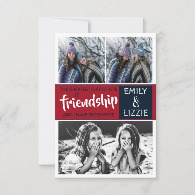 Friendship inspirational card w/ names and picture (Front)