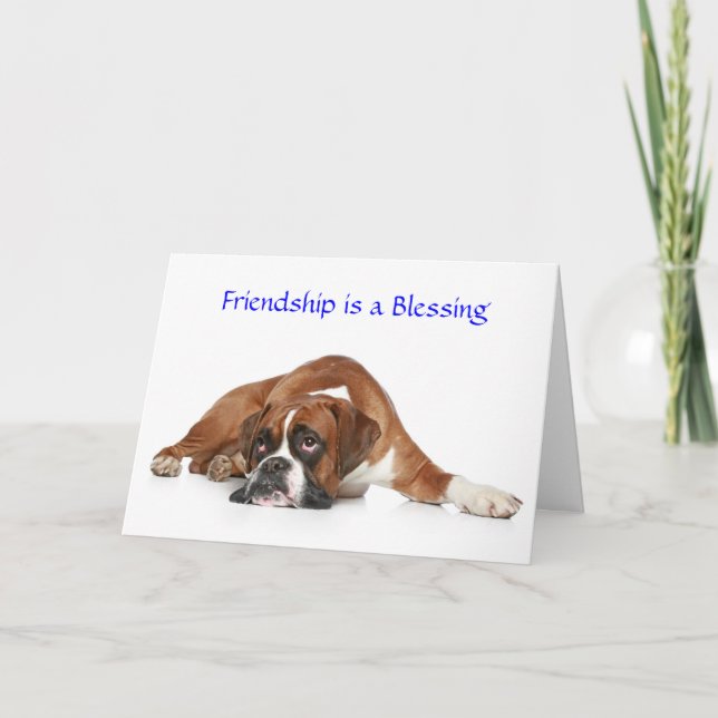 Friendship is a Blessing  Boxer Greeting  Card (Front)