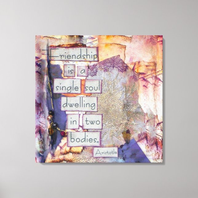 Friendship Is A Single Soul Art on Wrapped Canvas Print (Front)
